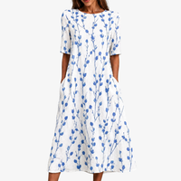 Vestito Midi Pocket Blue Meadow Breeze