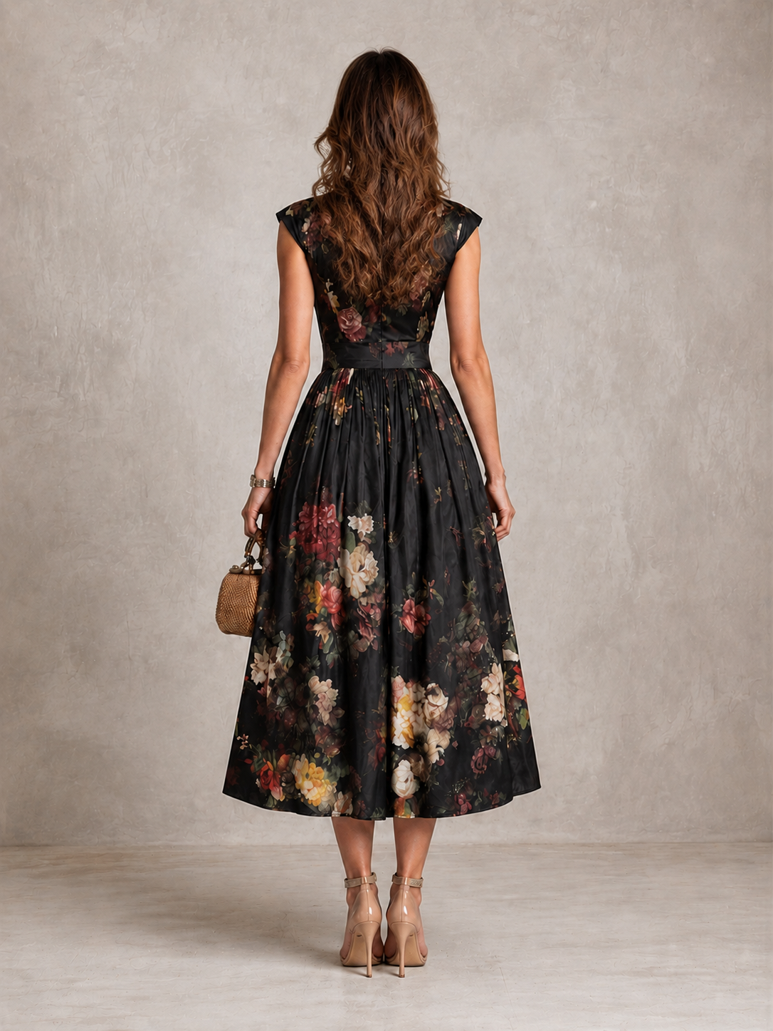 Mia | Abito in Satin Plissettato con Keyhole
