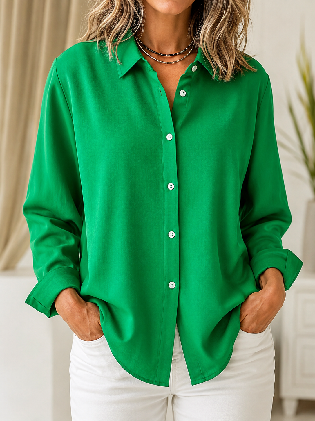 Marguerite™ | Blusa Classica con Bottoni Frontali