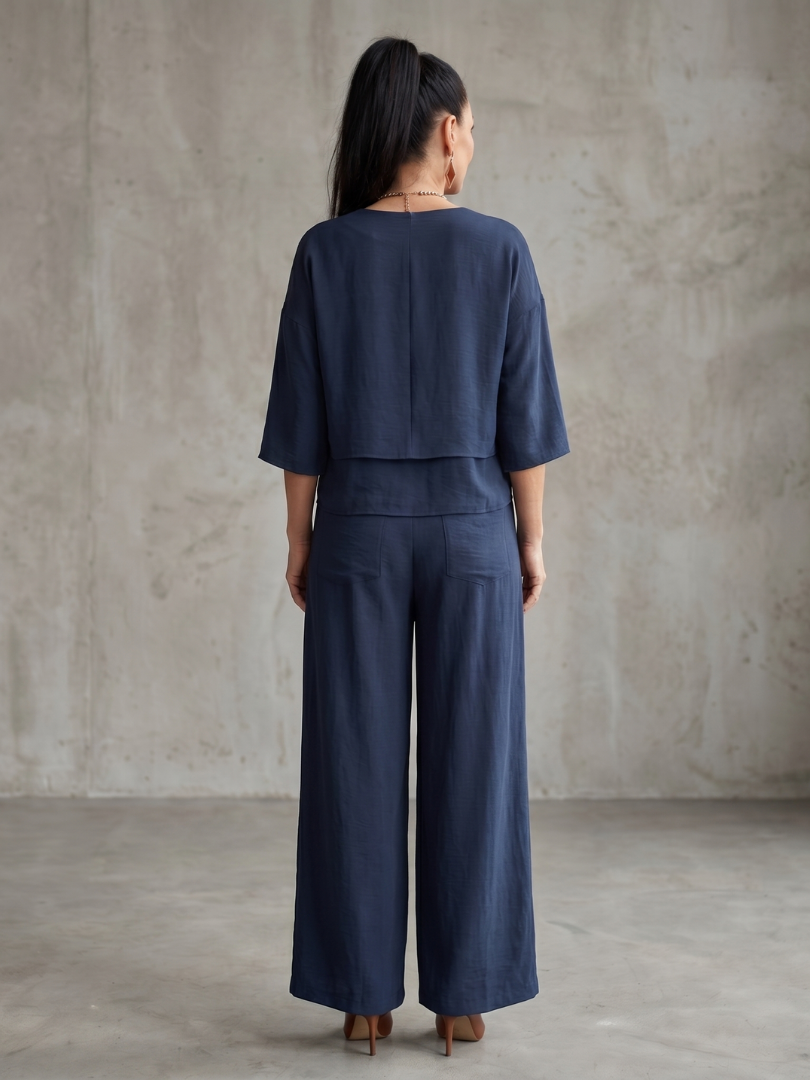 Fiume | Set Top a Strati con Pantaloni Ampi