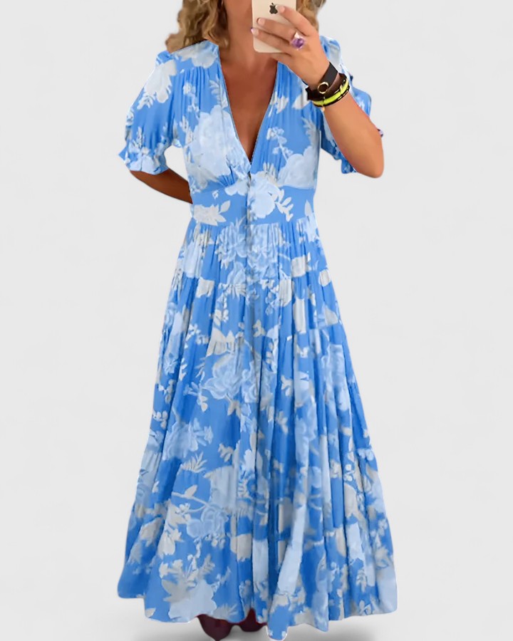 Miriam – Vestito floreale con scollo a V