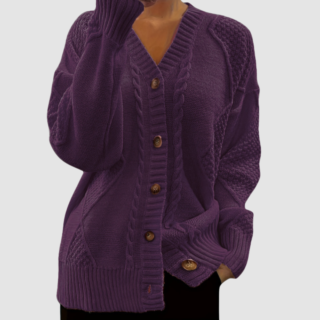 Adriana | Cardigan con Bottoni Frontali – Lucia Toscana