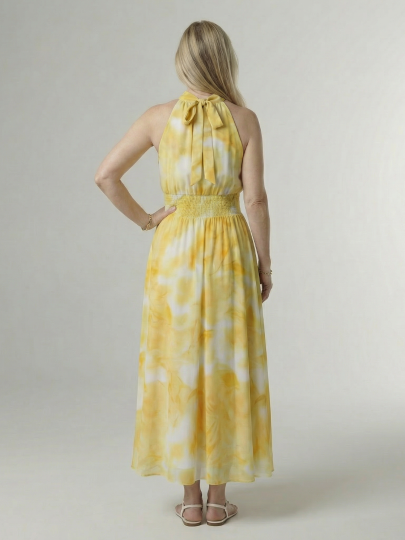 Sylin | Abito Midi con Scollo All'Americana Arricciato