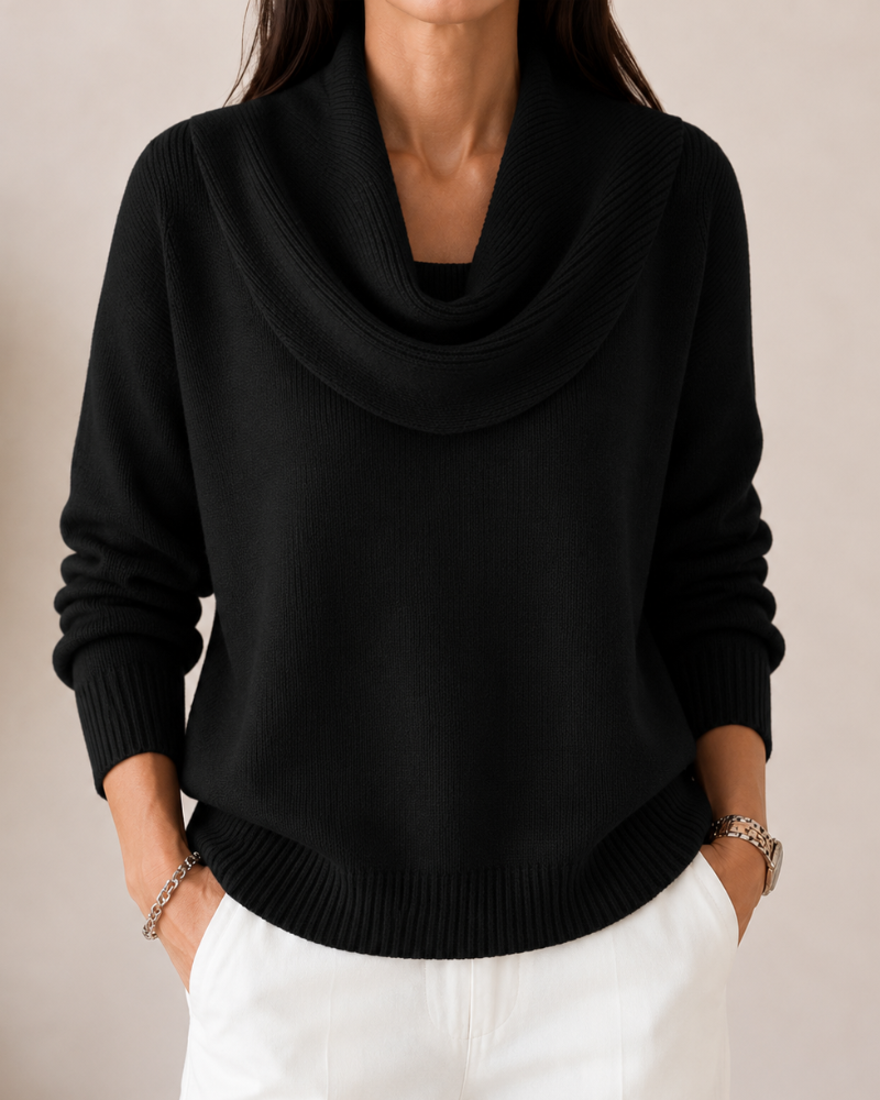 Caralina™ | Elegante Maglione con Collo a Cowl