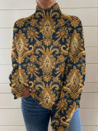 Della | Maglione Alto Collo Paisley Ornato