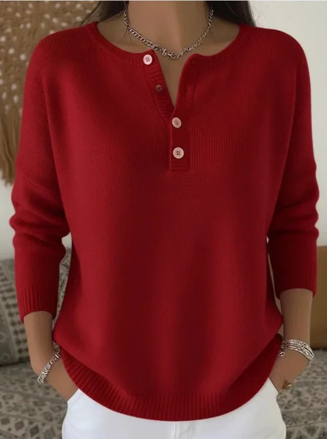Nerina | Maglione con Bottoni sulla Spalla – Lucia Toscana