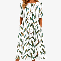 Abito Midi Botanico con Tasche Willow Meadow