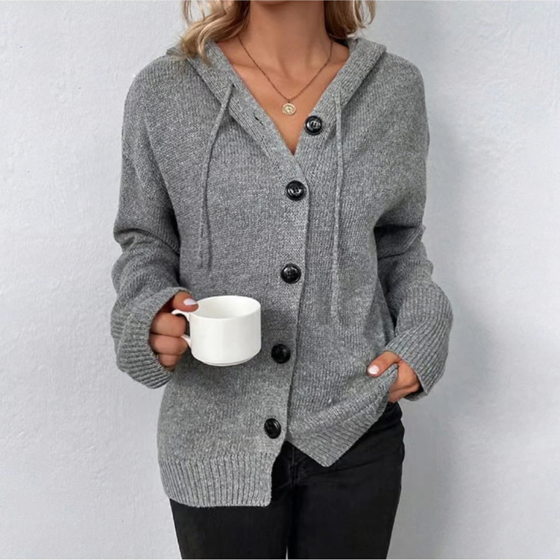 Cardigan caldo lavorato a maglia con bottoni per donne