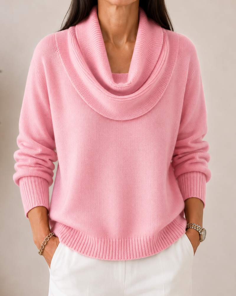 Caralina™ | Elegante Maglione con Collo a Cowl