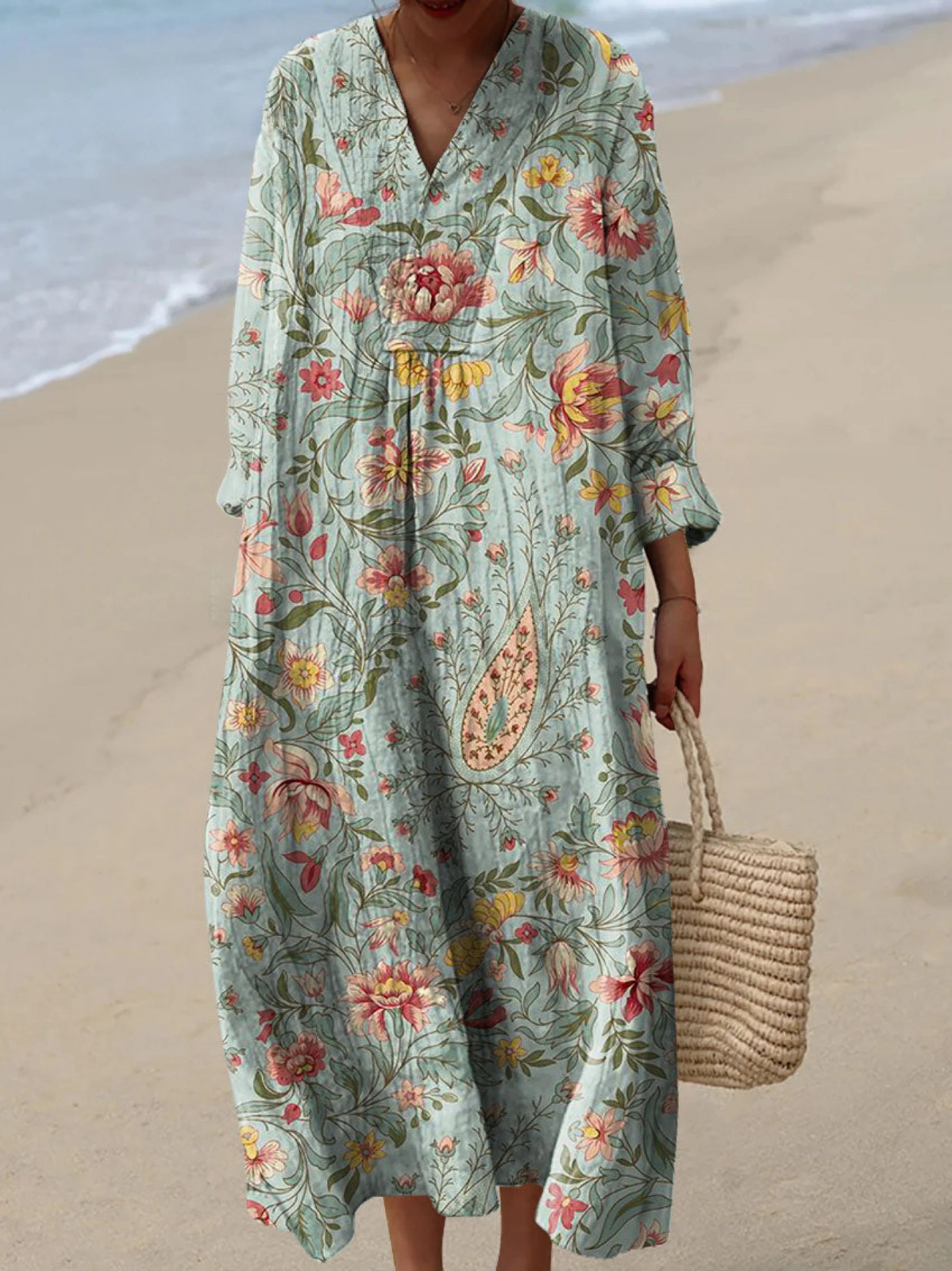 Imani | Linen-Effect Maxi Boho Dress