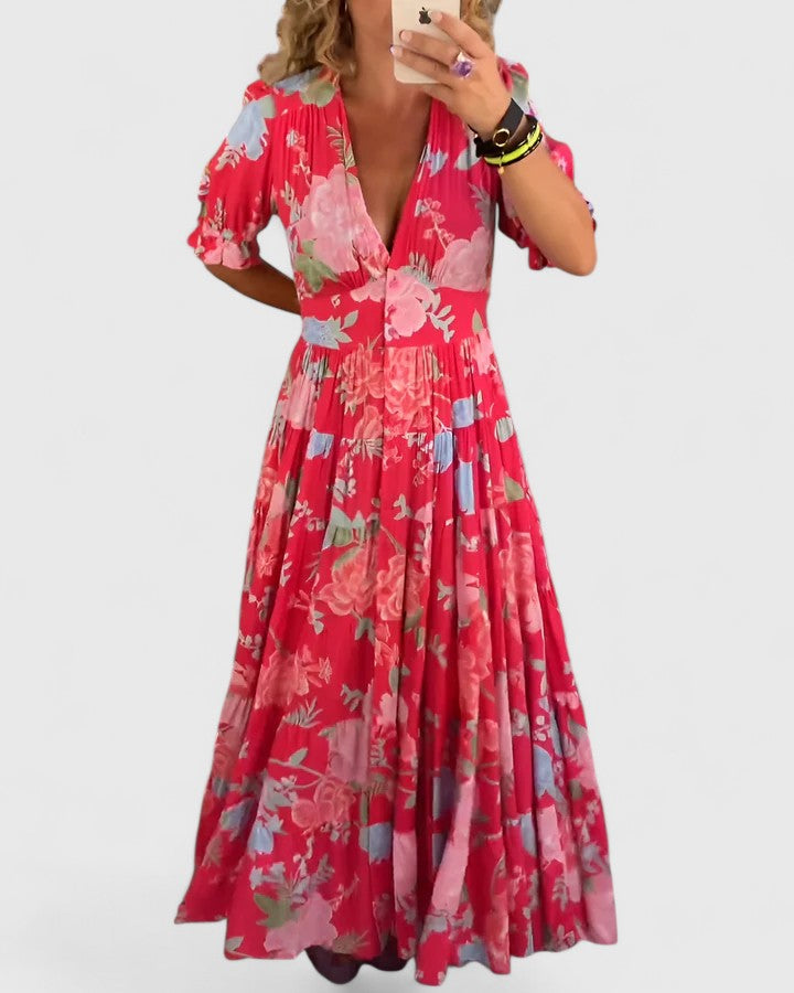 Miriam – Vestito floreale con scollo a V