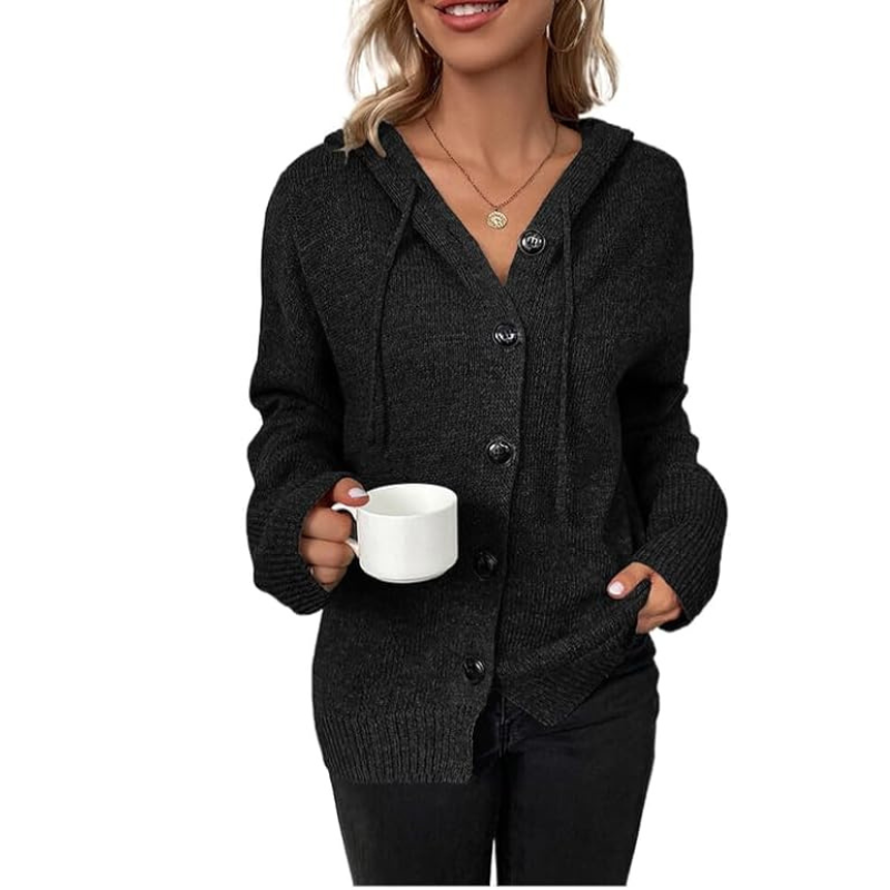 Cardigan caldo lavorato a maglia con bottoni per donne