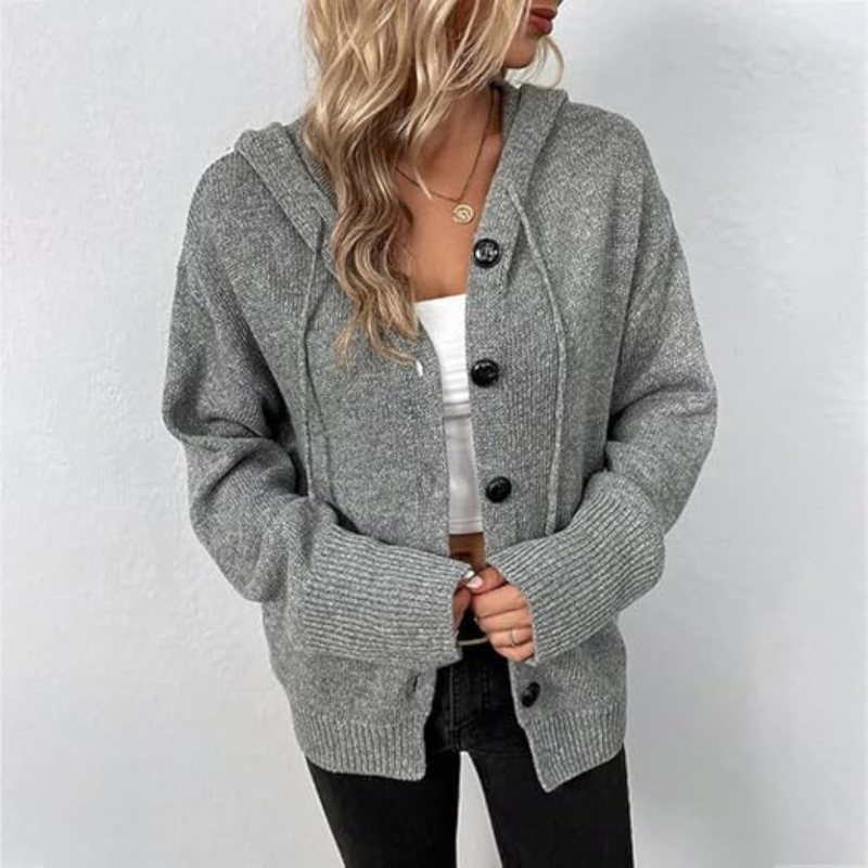 Cardigan caldo lavorato a maglia con bottoni per donne