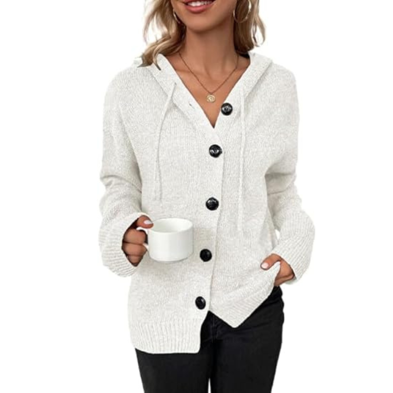 Cardigan caldo lavorato a maglia con bottoni per donne