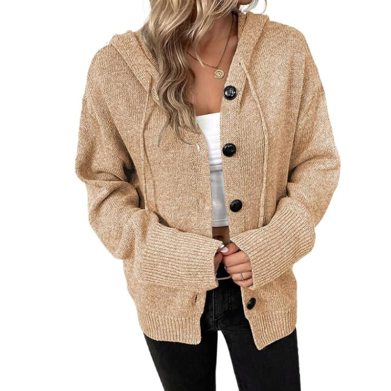 Cardigan caldo lavorato a maglia con bottoni per donne