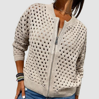 Delia | Cardigan Traforato con Zip