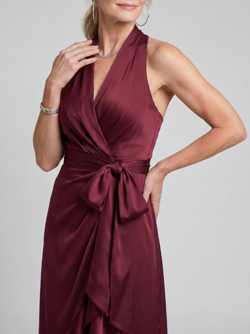 Honora | Abito Midi Asimmetrico con Collo Halter