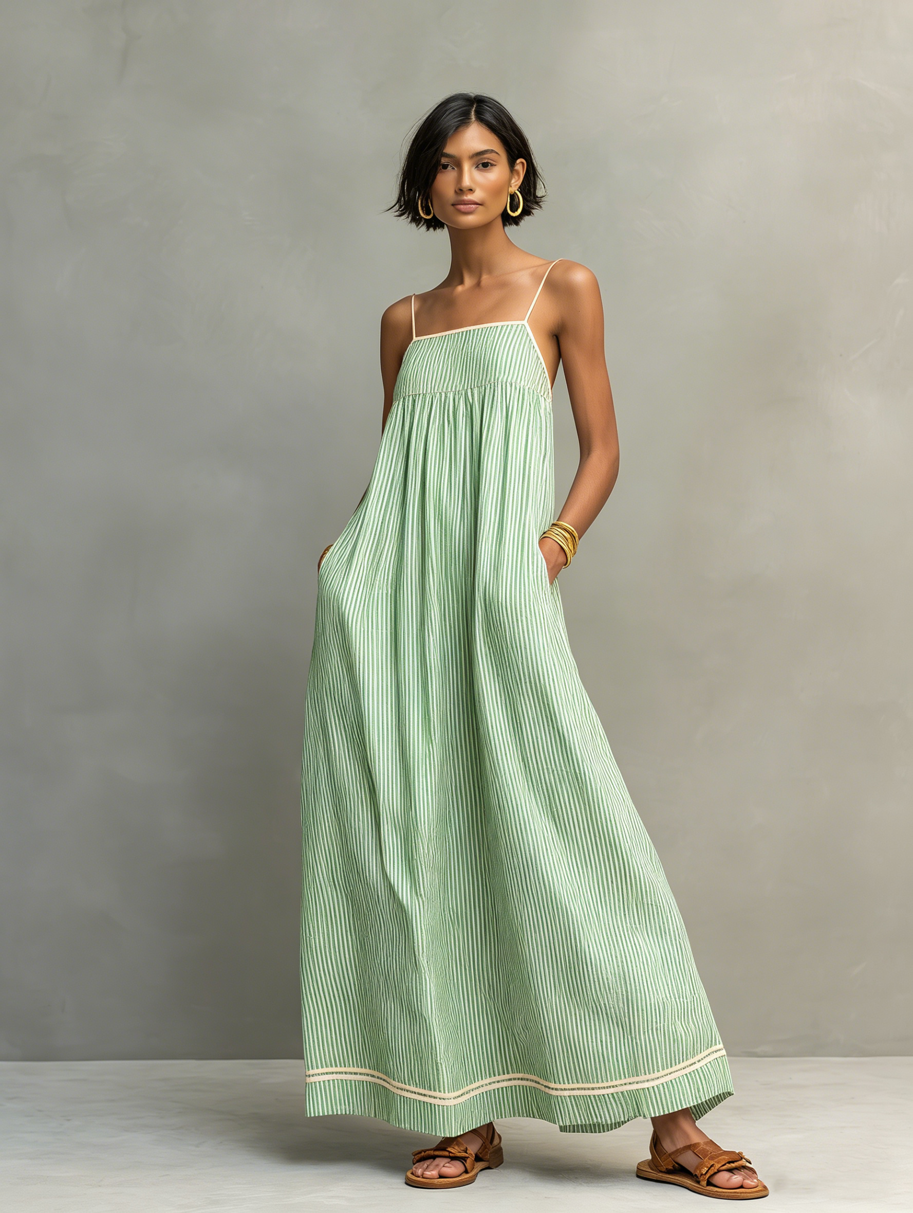 Amelia | Blue Maxi Dress with Spaghetti Straps