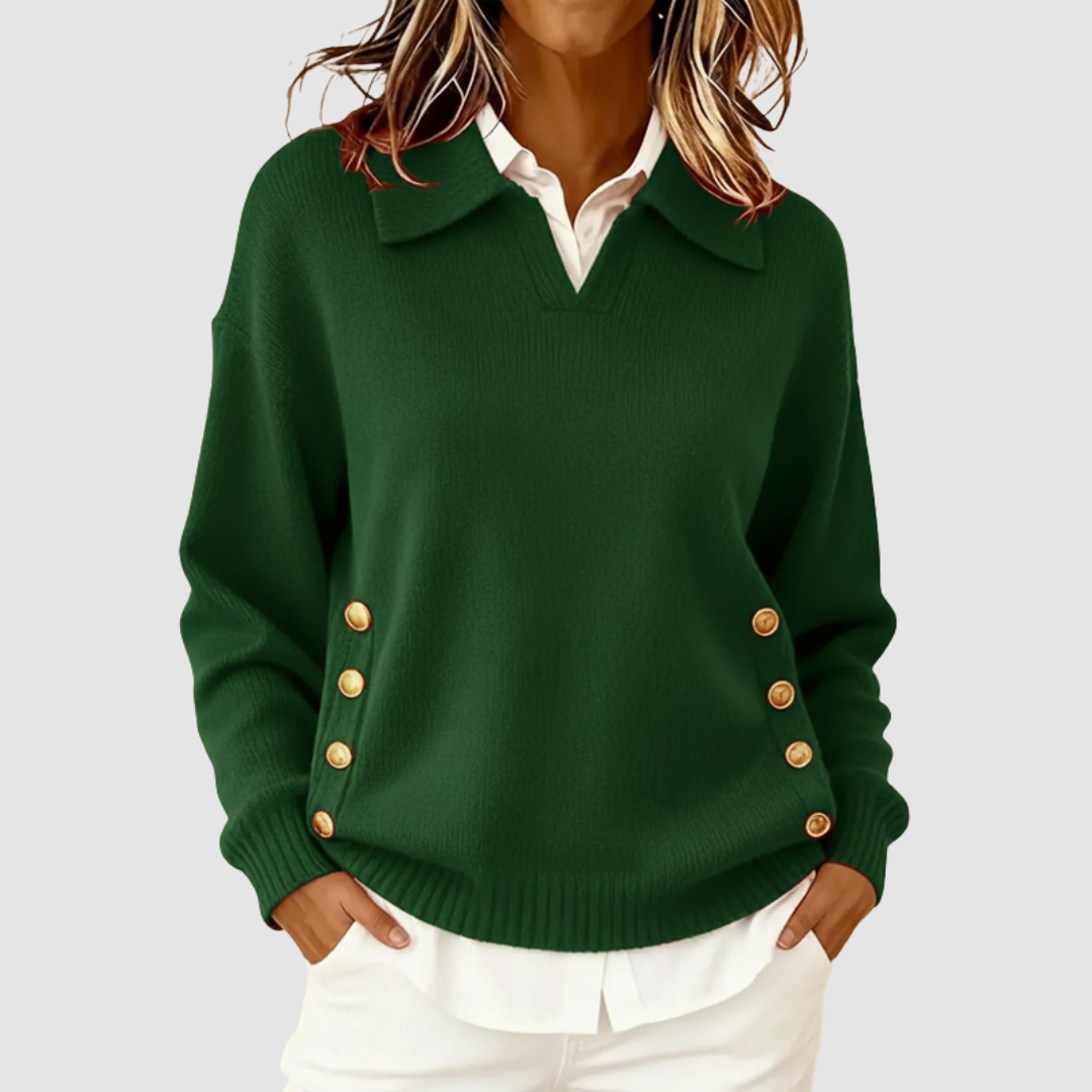 Luisa | Maglione con Bottoni Laterali – Lucia Toscana