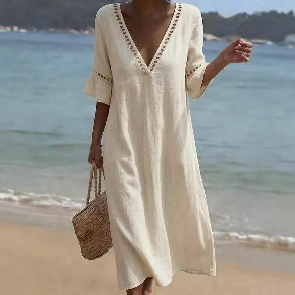 ELARA | Abito Maxi Arioso Comfort Flattering Stile Marittimo
