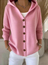 Darienne | Cardigan a Maglia con Cappuccio e Bottoni