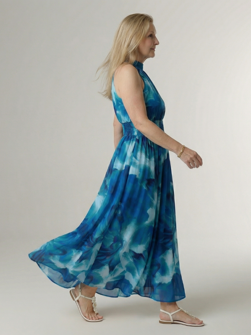 Sylin | Abito Midi con Scollo All'Americana Arricciato