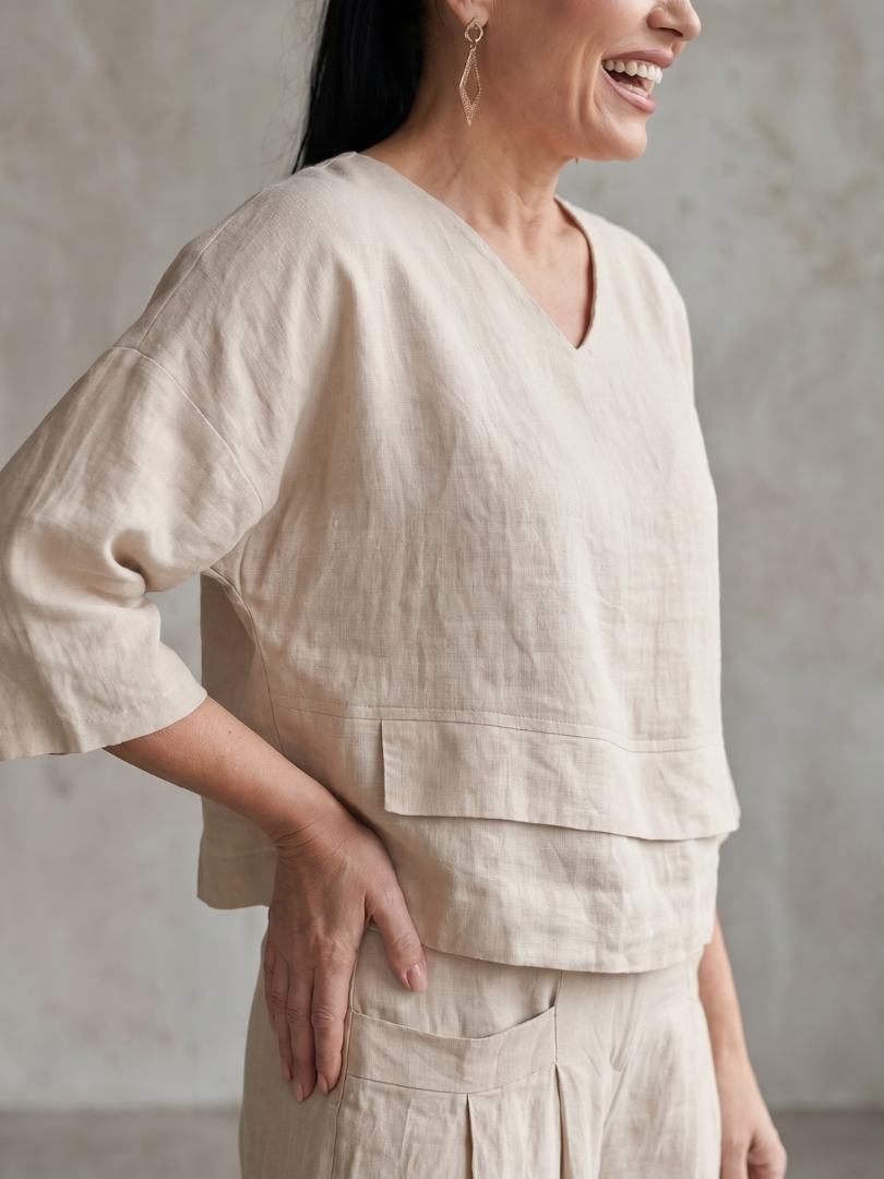 Fiume | Set Top a Strati con Pantaloni Ampi