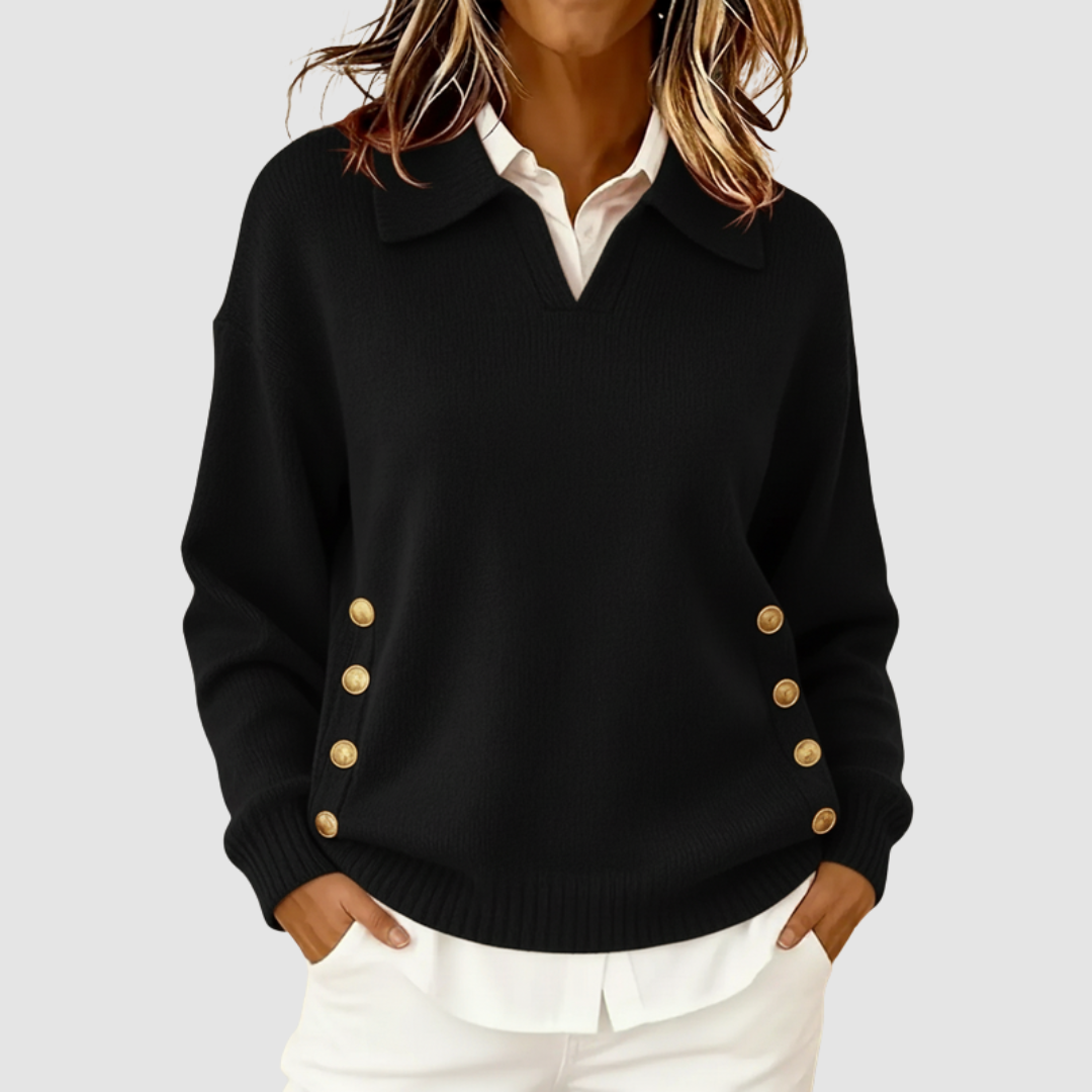 Luisa | Maglione con Bottoni Laterali – Lucia Toscana