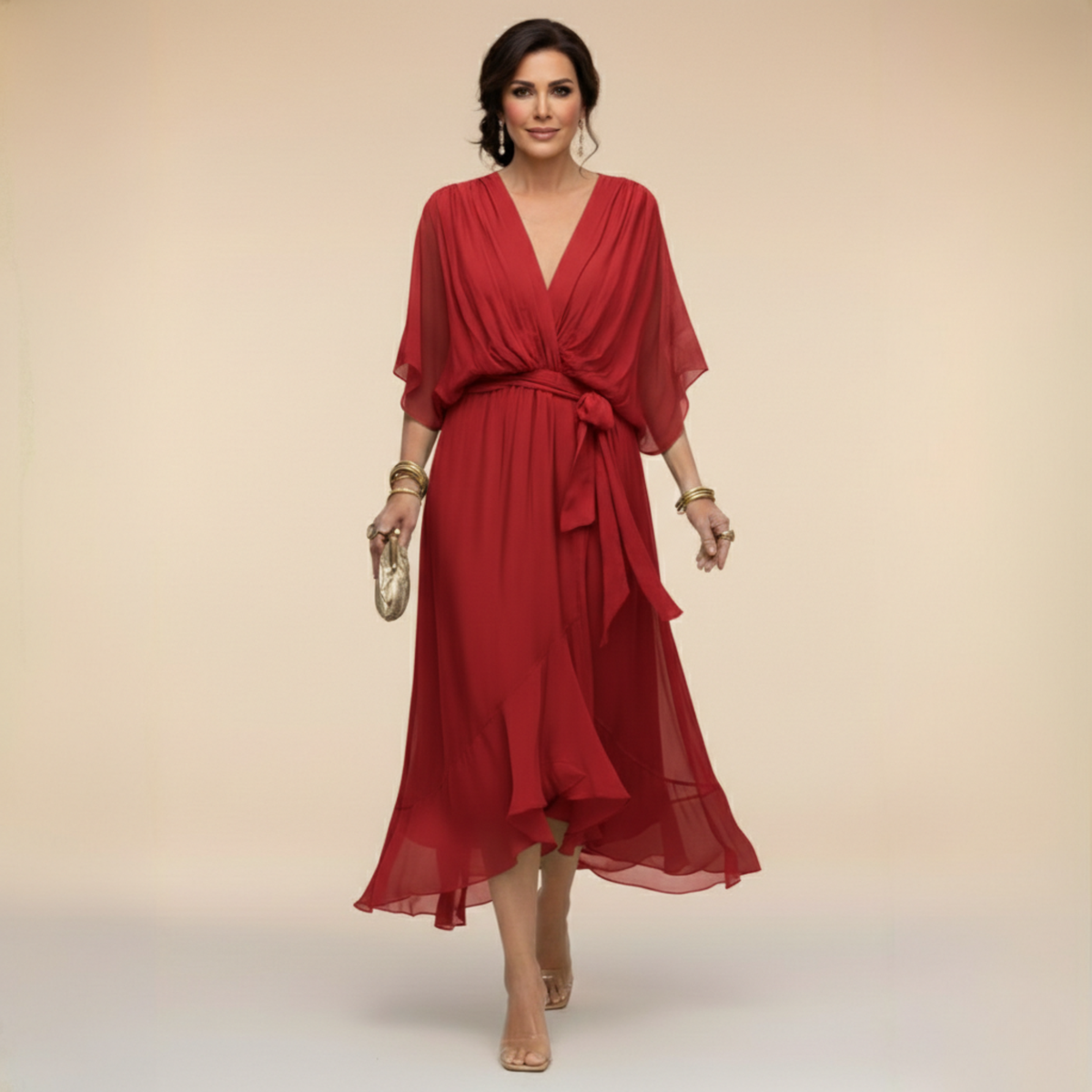 Monica | Vestito con scollatura a V