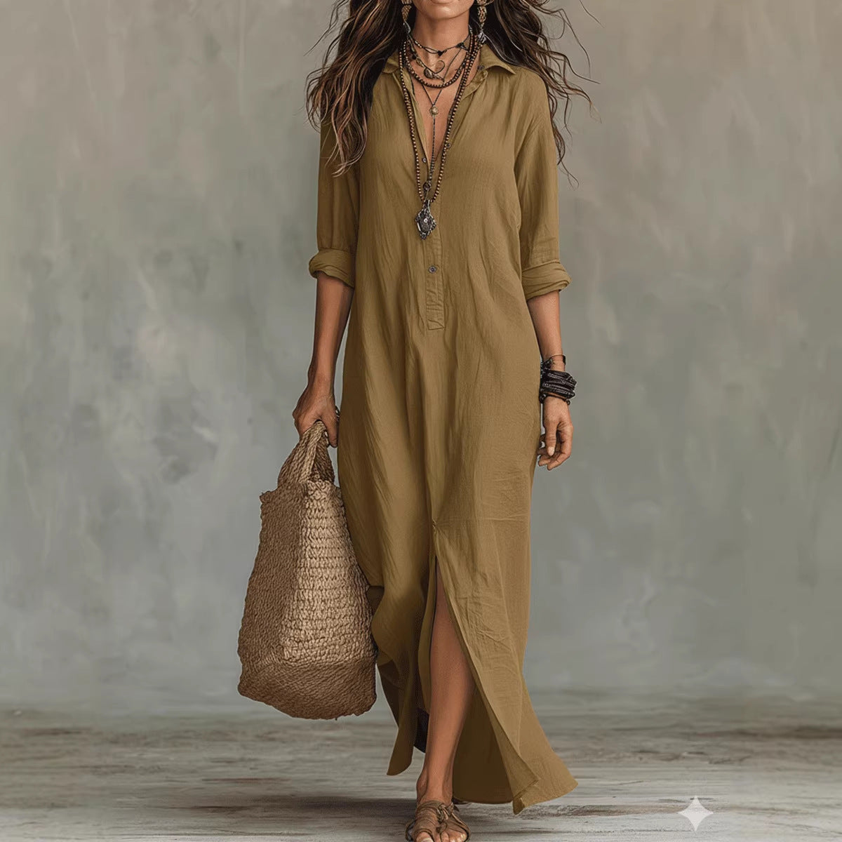 WILLOW | Abito Maxi Senza Sforzo con Silhouette Lusinghiera, Versatile per l'uso Quotidiano