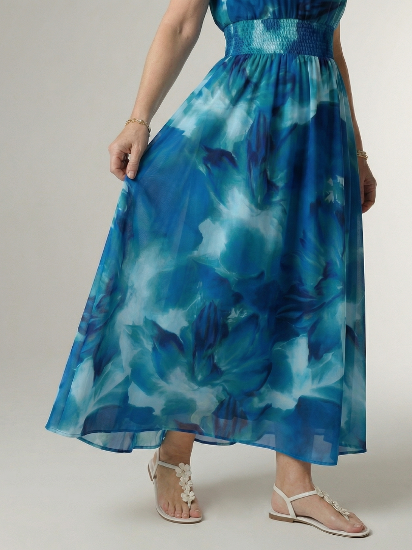 Sylin | Abito Midi con Scollo All'Americana Arricciato