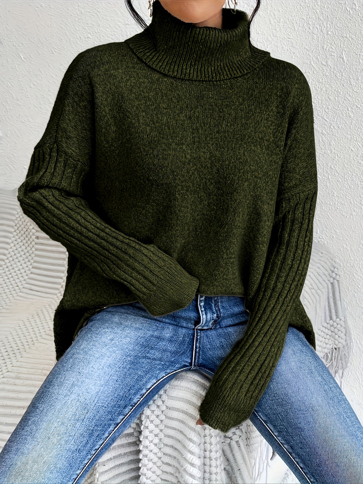 Ersilia | Maglione Oversize con Collo Alto – Lucia Toscana