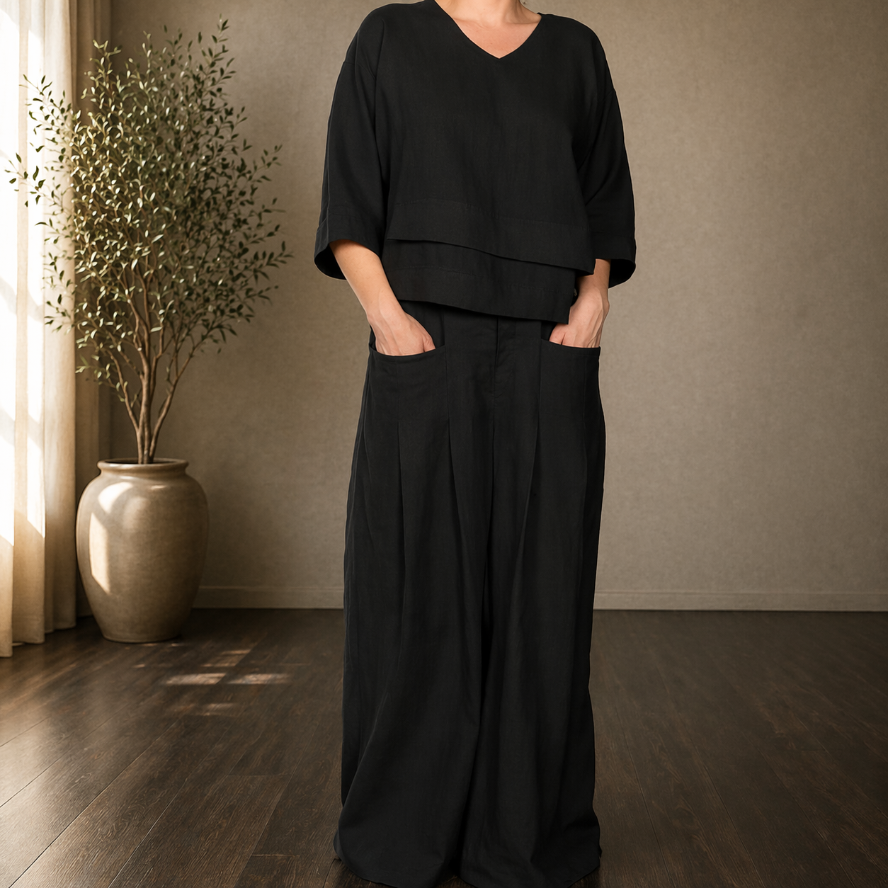 Clara | Set Minimalista Due Pezzi Larghe