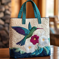 Borsa Imbottita - Colibrì e Fiore Bianco