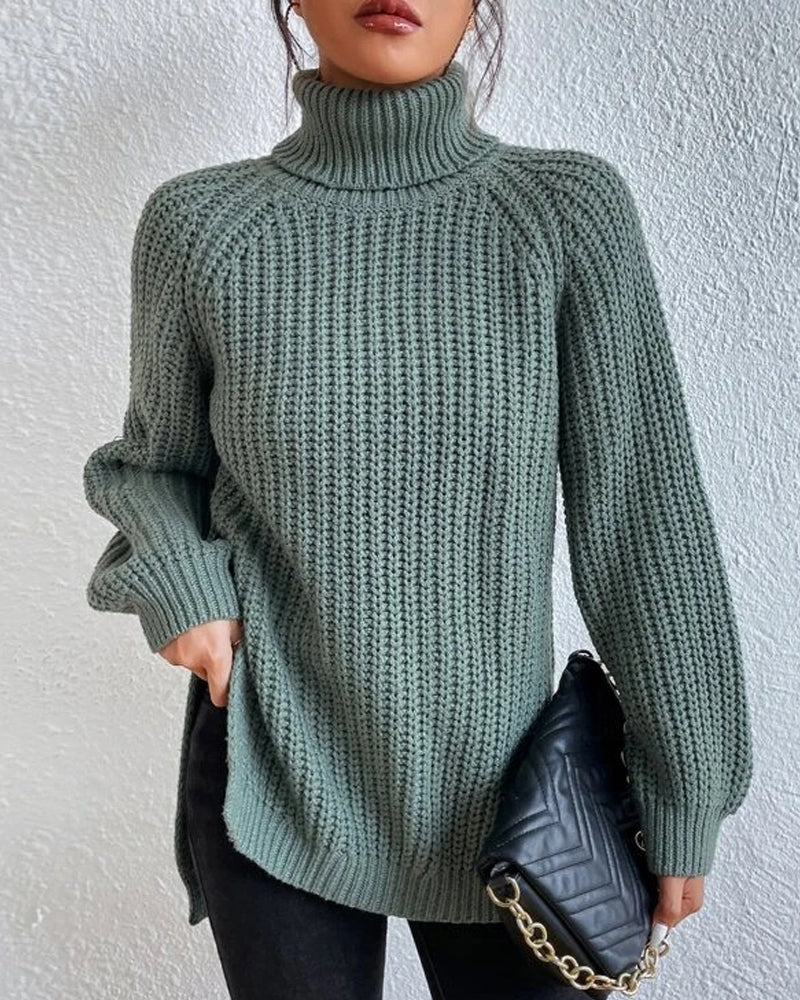 Millicent | Maglione a Collo Alto a Costine Confortevole