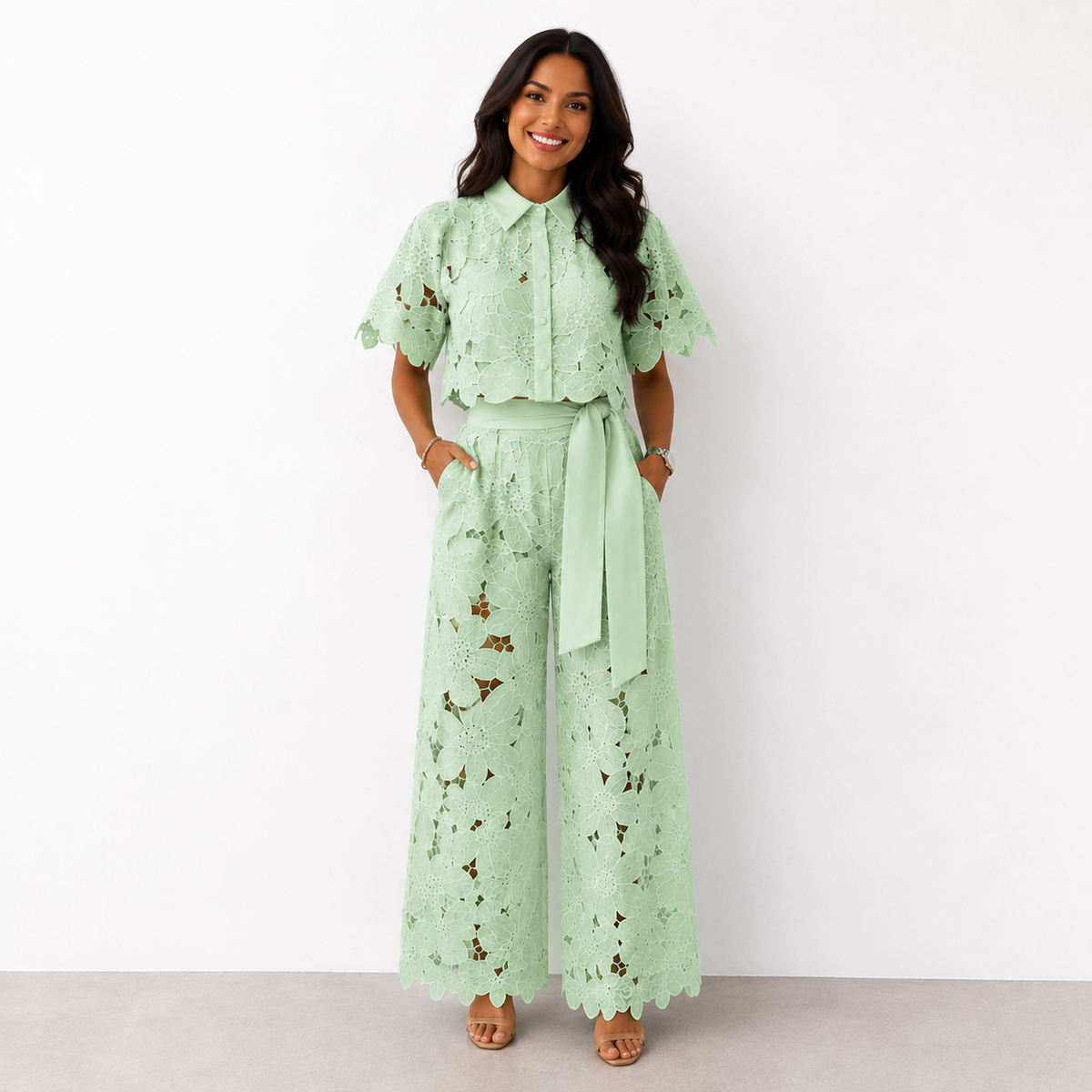 Margaux | Set Due Pezzi in Pizzo Floreale