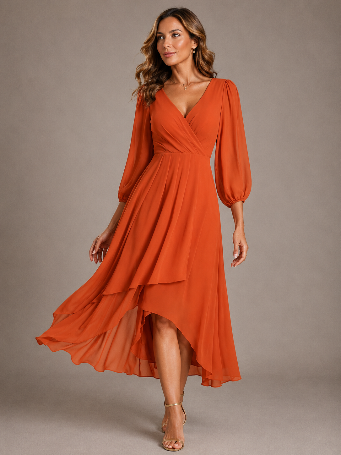 Mia™ | Elegante Abito Lungo con Scollatura a V