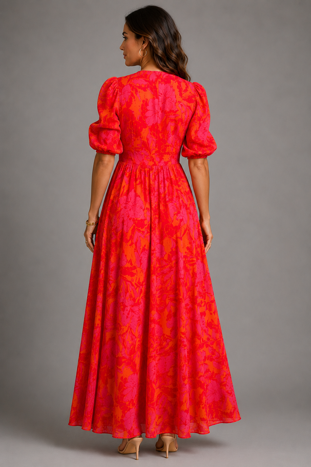 Olympe | Flowing Dress in Pink and Orange