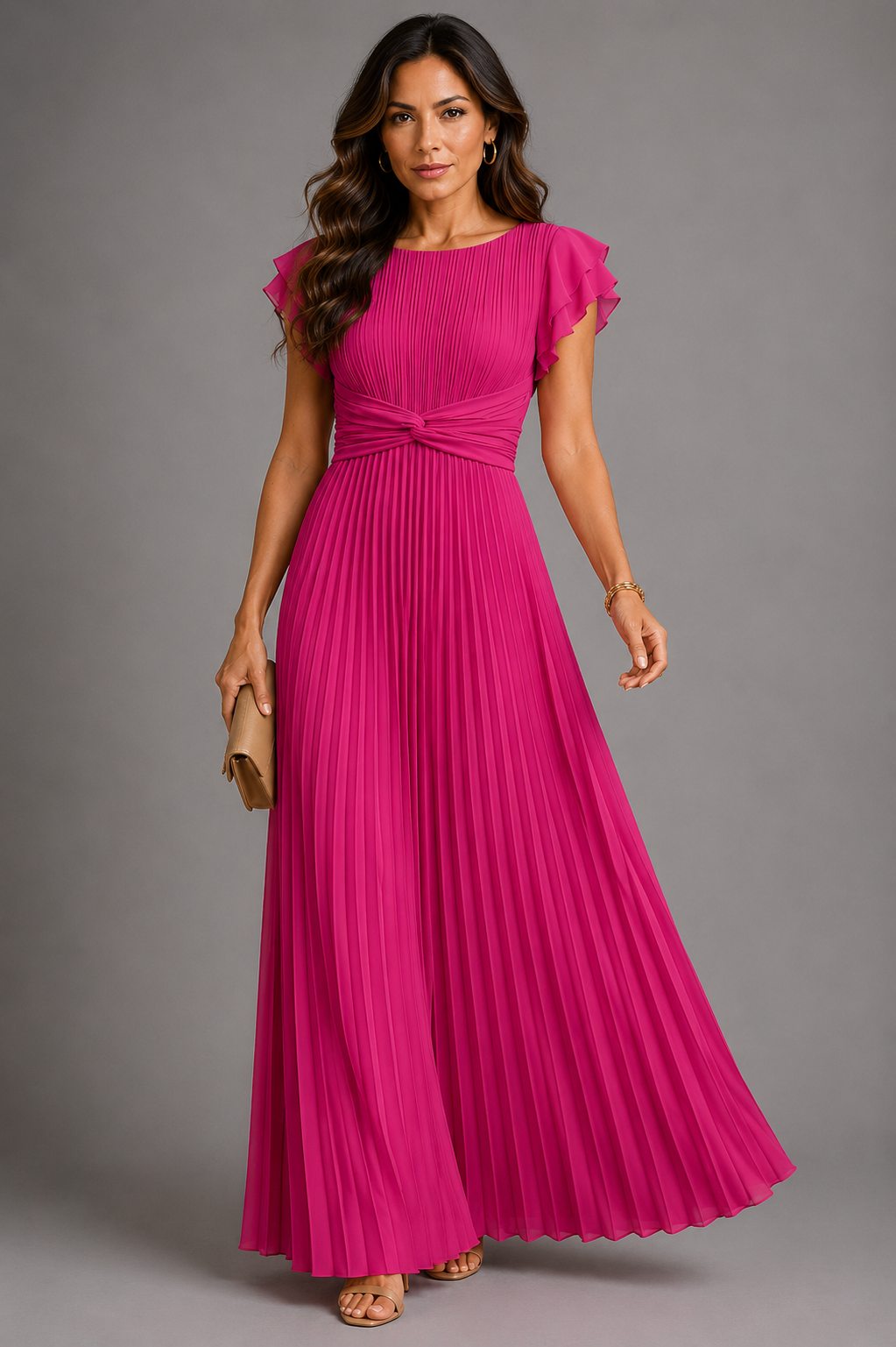 Sélène | Glamorous Pleated Maxi Dress