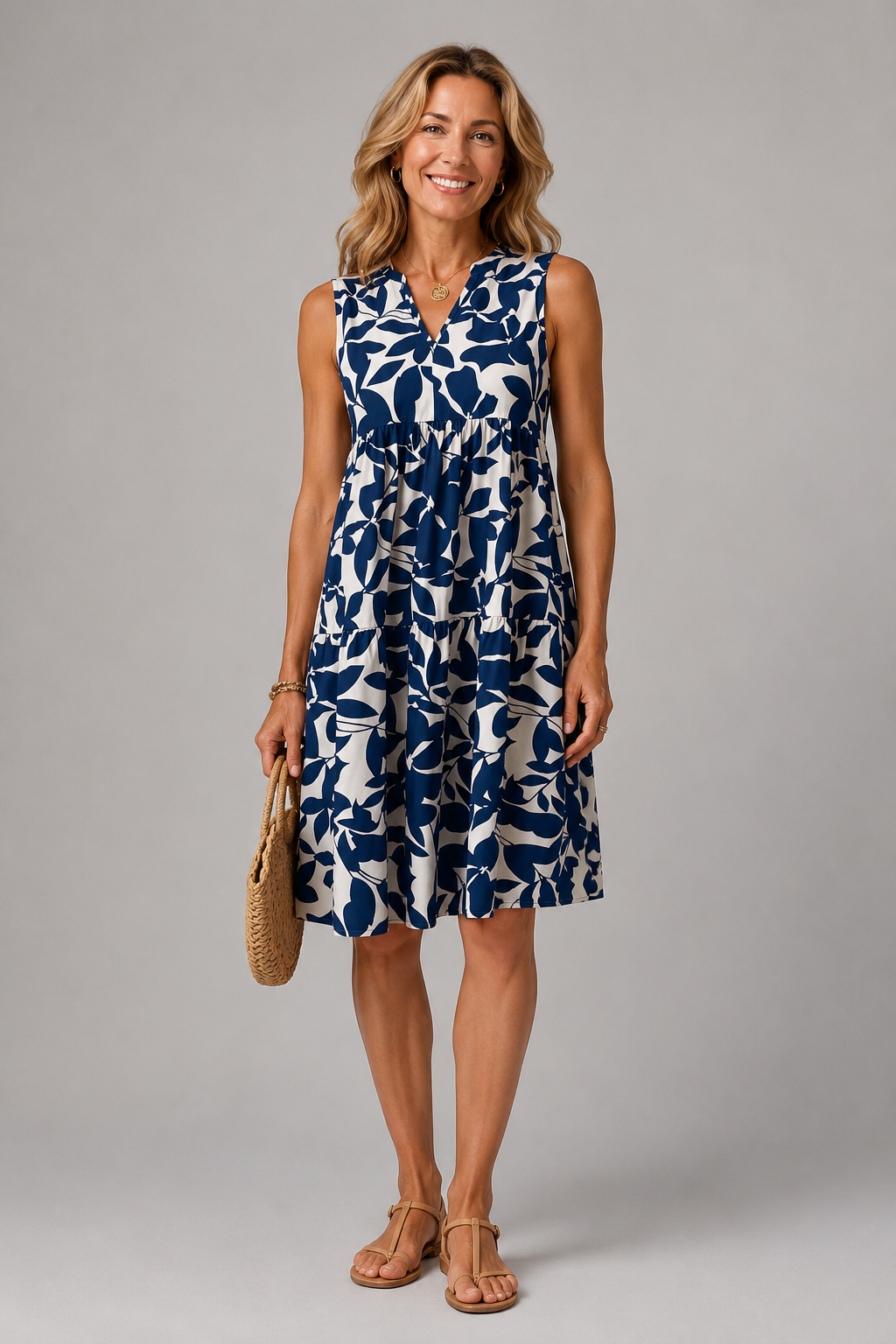 Margot | Floral Midi Dress with V-Neck