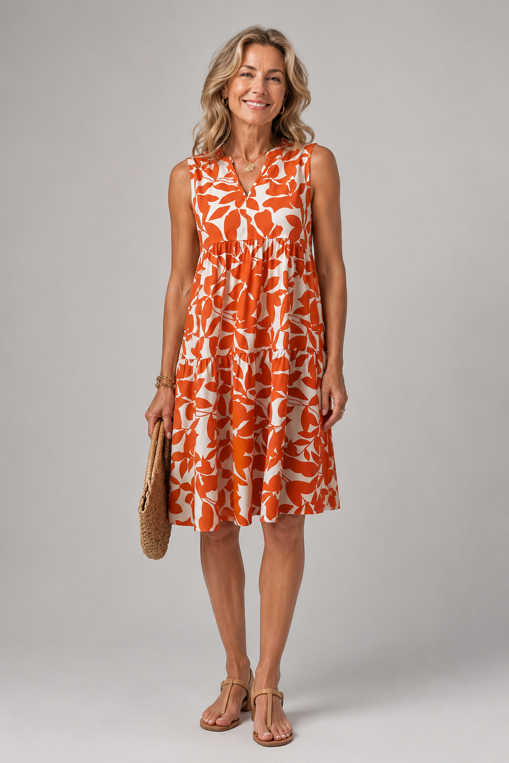 Margot | Abito midi a fiori con scollatura a V