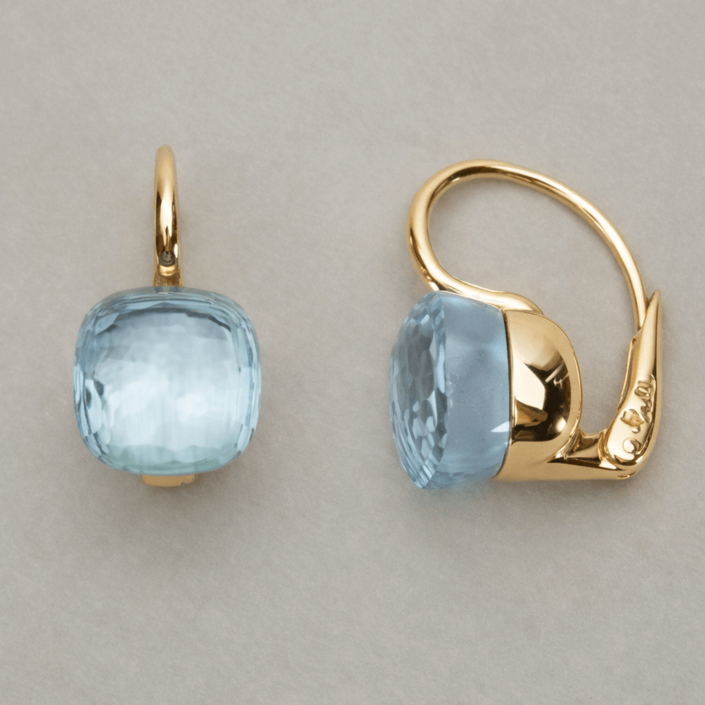 Orecchini in Zirconia Azzurra Incastonati Vintage Eleganti