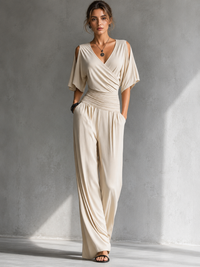 Zeni - Elegante Tuta Avvolgente con Gamba Larga