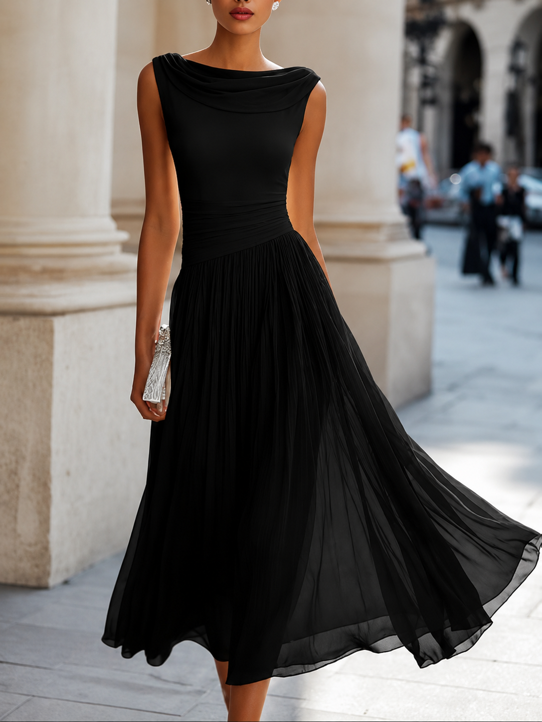 Natalia | Abito Midi Plissettato – Lucia Toscana