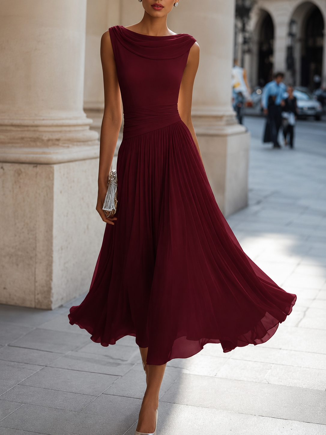 Natalia | Abito Midi Plissettato – Lucia Toscana