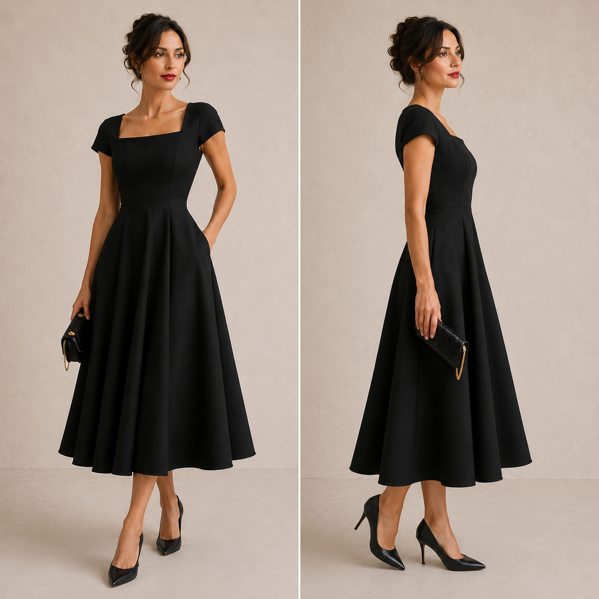 Rosalia | Abito Midi Svasato – Lucia Toscana