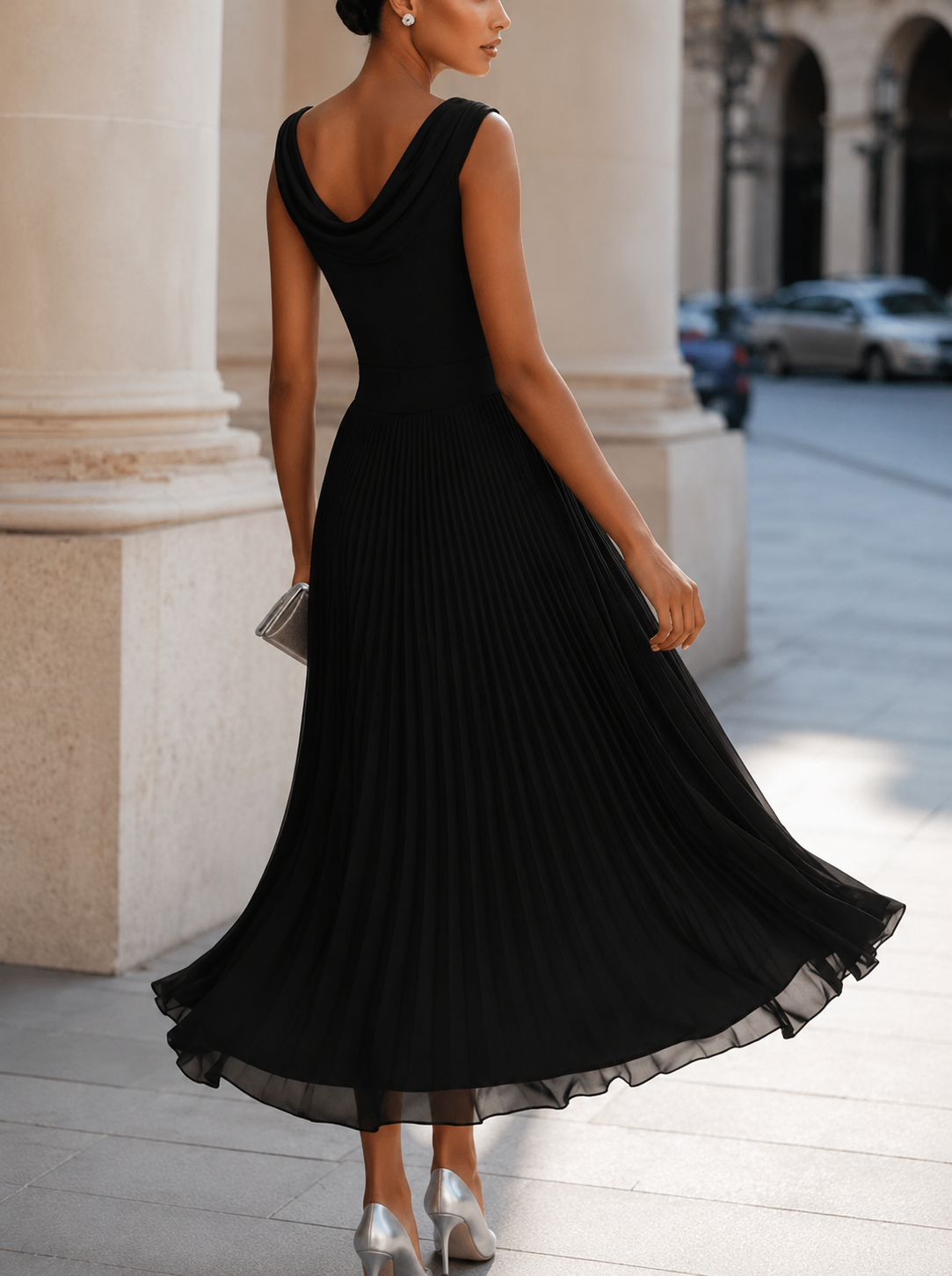 Natalia | Abito Midi Plissettato – Lucia Toscana