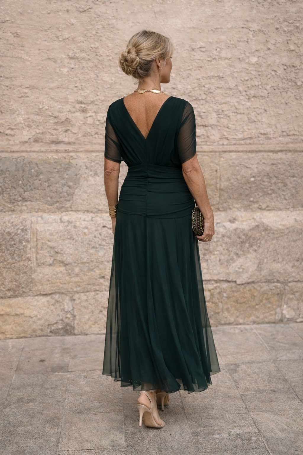 Marella | Abito Lungo con Vita Arricciata – Lucia Toscana