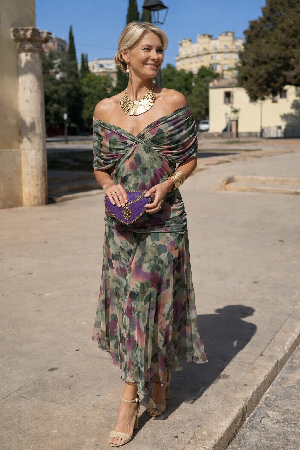 Marella | Abito Lungo con Vita Arricciata – Lucia Toscana