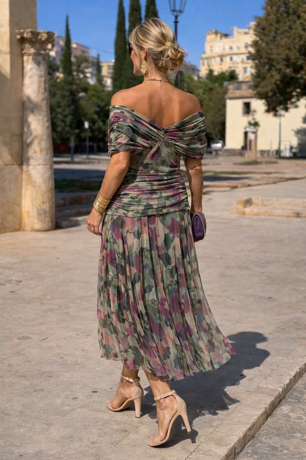 Marella | Abito Lungo con Vita Arricciata – Lucia Toscana